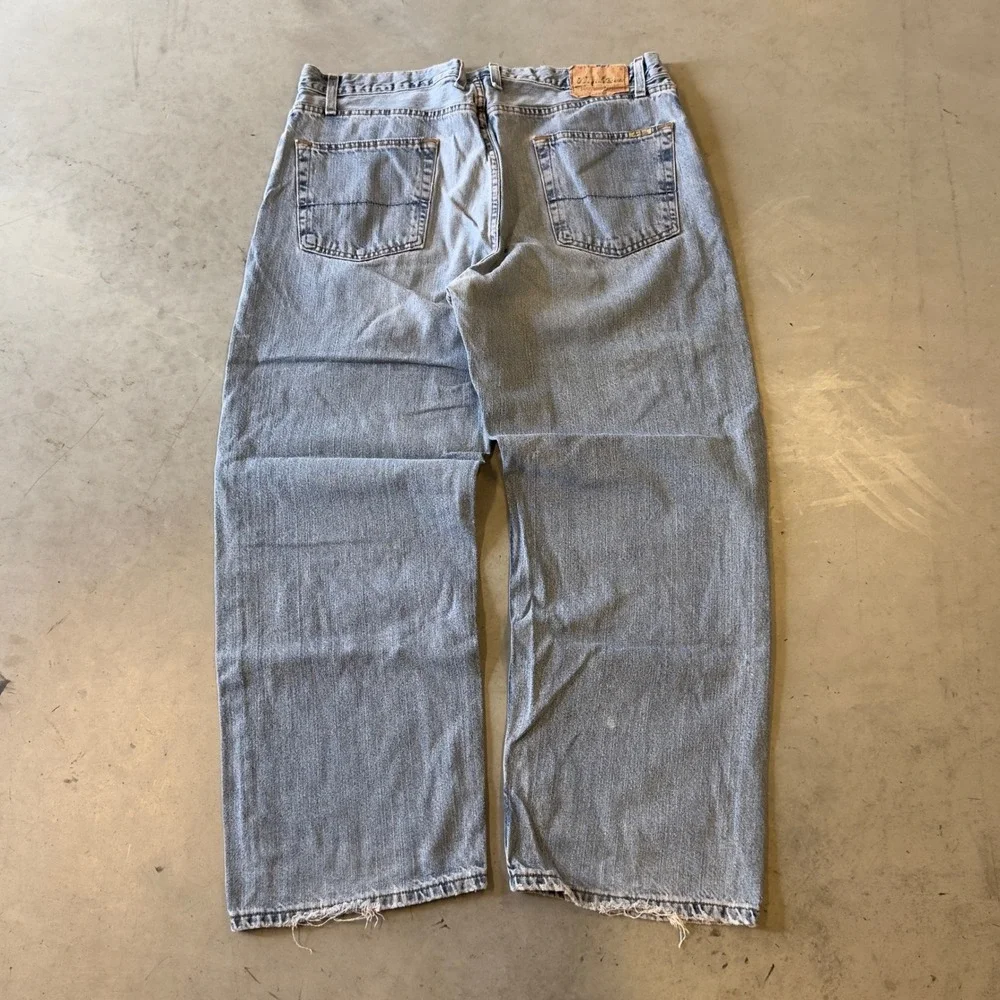 Levi Strauss Loose Straight Jeans Light Wash Baggy Denim Mens 38x30 3135